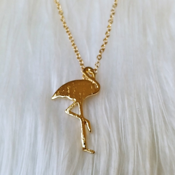 Jewelry - ❤Gold Plated FLAMINGO Dainty Chain Necklace NWOT